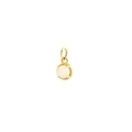 Golden round white opal charm pendant with vintage beaded edge for necklaces and bracelets - Gold White Opal Style (10#)