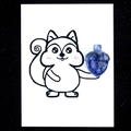 Bellota de piedra sodalita azul en tarjeta de curación de ardilla decorativa - Sodalita (1 pieza)