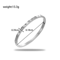 Polished silver stainless steel bangle with micro-pave crystals and 6.18cm diameter - Silver Starry Sky Rhinestone Style (BR-208)