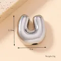 Polished silver bubble letter U pendant, 2.2x2cm stainless steel DIY accessory, weight 14g - Silver/Steel (U) (Large)