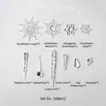 Set di 60 decorazioni natalizie in acrilico trasparente con fiocchi e ghiaccioli - Set 7 (60 pz)