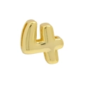 Polished 18k gold bubble number 4 pendant for DIY jewelry necklaces and crafts - Number 4 Pendant / Gold