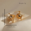 Minimalist gold spiral geometric stud earrings with 1.6cm size and S925 silver pins - Small Twisted Geometric Style-Gold (A019-3)
