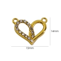 14k vergoldeter Herzanhänger mit weißen Zirkonia, Abmessungen 15 mm breit und 14 mm hoch - Weißer Zirkon