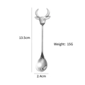 Cucchiaino da caffè in acciaio inox argento con testa di bue e misura di 13,5 cm - Argento-Cucchiaio