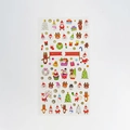 Golden foiled cartoon Christmas sticker set with Santa and reindeer on white background - YLCP-07