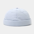 Detail of light blue quick-dry docker hat with breathable eyelets and top button - Adjustable / Light Blue