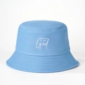 Sky blue cotton bucket hat featuring CHILD OF God embroidery for outdoor sun protection - One Size / Denim Blue