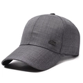 Cappellino da baseball grigio scuro testurizzato da uomo con logo in metallo - Regolabile / Grigio
