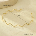 Details der 18K Goldwellen-Halskette mit 13cm Durchmesser und 10,3g Gewichtsangaben - 18K Gold / Wellen Offener Stil (NMSN-B855-1) / Gold