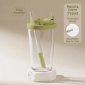 Matcha green 710ml Tritan straw cup with telescopic wide straw for boba and easy cleaning - 24oz / Matcha Green