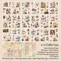 Retro coffee theme sticker set with 54 sheets of PET and washi paper for DIY scrapbooking - Coffee Journey