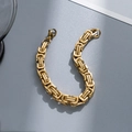 Polished 18K gold-plated titanium steel Byzantine chain bracelet with lobster clasp - 5mm*22cm / Gold
