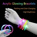 Colorful LED glowing acrylic bracelet with multi-color flashing lights for night parties - Glowing Bracelet