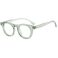 Vintage round transparent olive green eyewear frames with clear acetate finish - Transparent Green Frame Clear Lens