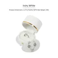 Ivory white cylinder PU leather jewelry box with gold metal trim and velvet interior - White Box White Interior Ring Earring Pendant Box