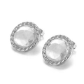 Elegante roestvrijstalen oorknopjes met ronde heldere kristallen stenen in zilver - Staal Zilver Wit (KE66791-K)