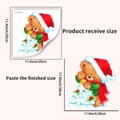 Spécifications de taille pour sticker mural Noël avec dimensions du motif d'ours - Ours de Noël (PH_QTA1081)