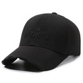 Berretto da baseball nero con visiera lunga e ricamo 3D di montagna per esterno - Tesa Standard (7.5cm) / Tesa Standard Nero (Ricamo Nero)