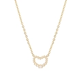 Minimalistische goldene Herz-Halskette mit funkelnden Diamanten auf feiner Kette - Gold