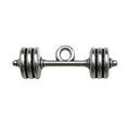 Silver vintage alloy dumbbell pendant charm for creative sports jewelry DIY - Smooth Dumbbell