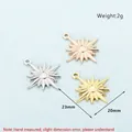 Colgantes de estrella de acero inoxidable en plata, oro y oro rosa, 23mm x 20mm - Dorado