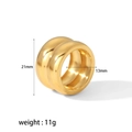 Detailed size specifications for a gold double-layer wide band ring with dimensions and weight - Gold Style (TR4053-6)