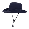 Men's wide brim navy blue outdoor sun hat with adjustable wind cord for fishing - 58cm / Navy Blue