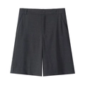Detail of dark grey tailored shorts with single button fly and side pockets - XS / Pants / Dark Gray
