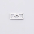 Close-up of hollowed-out rainbow and cloud pendant made of mirror polished stainless steel - 7x15mm / Silver (Steel)