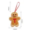 Gingerbread man ornament with red embroidered letter T and size dimensions measurement - Style T
