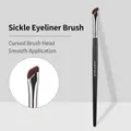 Sickle-shaped eyeliner brush with fine synthetic bristles and smooth black handle - G1092 Sickle Eyeliner Brush