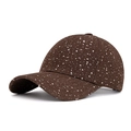 Dark brown baseball cap with white ink splatter pattern and structured crown design - Adjustable / Coffee