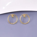 Minimalistische Creolen aus 18K vergoldetem Titanstahl mit geometrischer Kugelform - 18K Gold