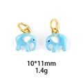 Pendentif éléphant en émail bleu pour bijoux DIY, taille 10x11mm aux accents dorés - 10*11mm / N°5 Éléphant Bleu