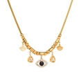 Collier élégant doré œil de démon avec cristal goutte et chaîne de serpent chic - Or - Collier Œil Goutte d'Eau