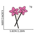 Vista dettagliata di toppe ricamate a stella rosa con misure 5,8 cm per 6,8 cm - Toppa Stella Rosa 3#