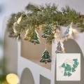 Catena luminosa LED a forma di albero di Natale con campane e decorazione a luce calda - Albero di Natale Dipinto in Ferro