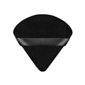 Macro view of a professional soft black triangular flocked powder puff for setting powder - 1 Piece / Black