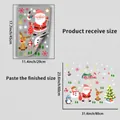 Détails des dimensions pour stickers de Noël avec motifs de Père Noël et de rennes - JDT-A63/Ensemble Amis de Noël