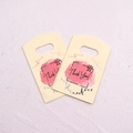 Light yellow plastic gift bag with pink patterns and black hearts for small jewelry - No. 55 (Yellow/Pink)
