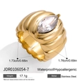 Λεπτομέρεια macro από επίχρυσο δαχτυλίδι 18K με πέτρα marquise και ραβδωτό σχέδιο - Στυλ με Ραβδώσεις και Πολύτιμο Λίθο Marquise (JDR0106054-7)