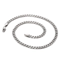 Minimalist silver Cuban link chain necklace in stainless steel for men's fashion - Silver (6mm/47cm)