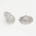 Dettaglio di due ciondoli a forma di cappello da strega in rete d'argento per gioielli - 8# Cappello di paglia platino