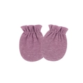 Soft purple heather knitted baby anti-scratch mittens with elastic ribbed cuffs - Ancient Purple (Elastic Anti-Scratch Mittens)