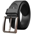 Ceinture classique en cuir noir pour homme avec boucle ardillon rectangulaire en métal - Boucle à Ardillon Classique Noir / 120cm