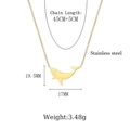 Golden whale tail necklace in stainless steel with precise size and weight measurements - Little Whale (LN1819 Gold)