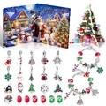 Weihnachts-Adventskalender DIY-Charm-Armband-Set mit Schneemann und festlichen Anhängern - M-31 Stil Mit Weihnachtsbaum