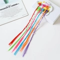 Set di 5 trecce colorate per bambine con fermagli a fiore e perline decorative vivaci - Stile Clip a Artiglio con Perline a Cuore