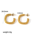 Orecchini geometrici a C in acciaio inossidabile dorato con trama a martello da 24,5 mm - Texture Martellata Oro (TE60334-G)
